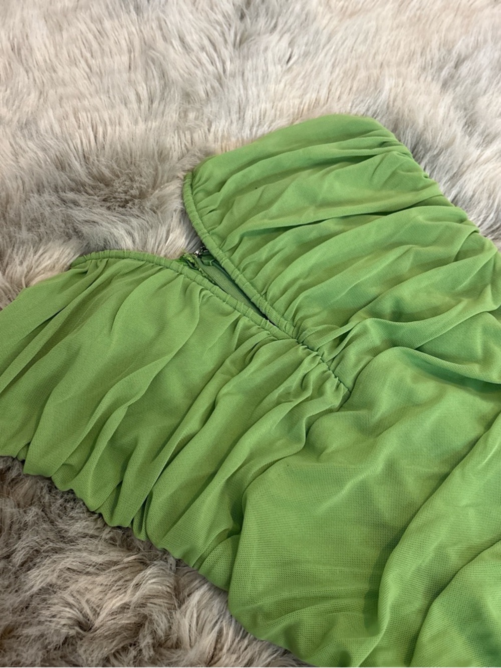 Strapless Mini Dress in Lime Green